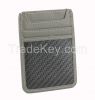 Genuine Leather Carbon Fiber Wallet Card Holder RFID Blocking