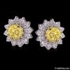 Yellow canary diamonds 8 ct. jacket earrings studs gold