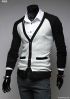 Free shipping¼Color matching knit Men v-neck long-sleeve knit cardigan