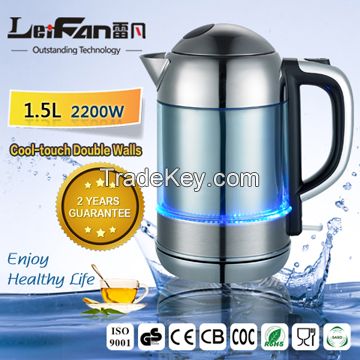 mini double wall electric kettle from factory