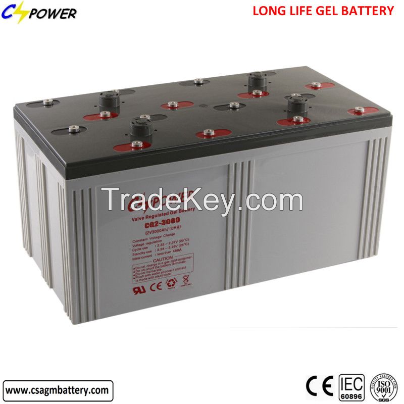 2V3000ah Solar Panel/Telecom/UPS Gel Battery Power Bank