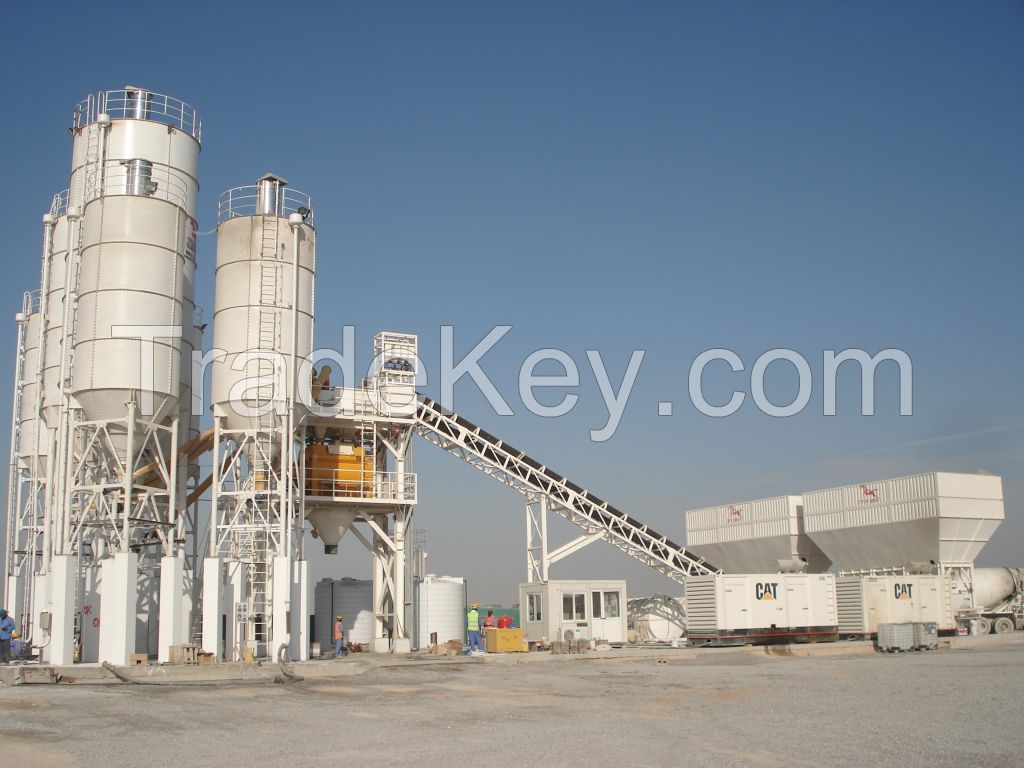 Stationary concrete batching plant