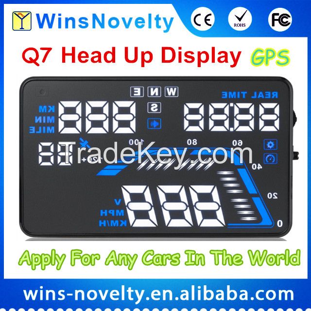 Latest Q7 GPS Car Universal Head Up Display Over Speed Warning HUD