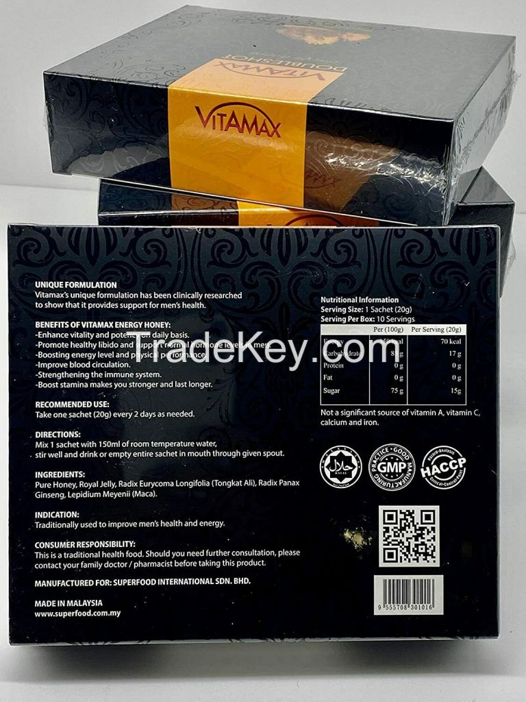 Authentic VitaMax DoubleShot Energy Honey for Him with MACA