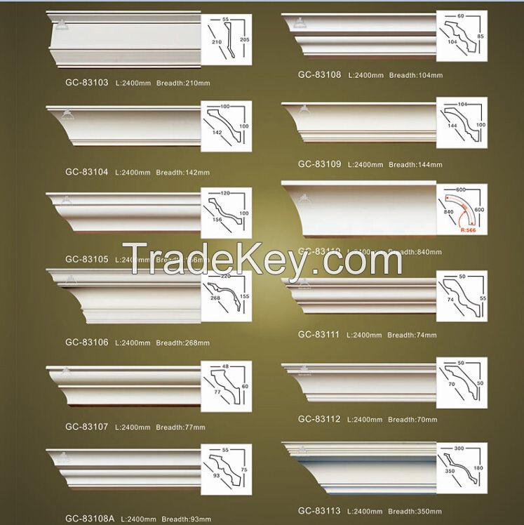 PU Plain Architectural Panel Decorative Cement Mouldings