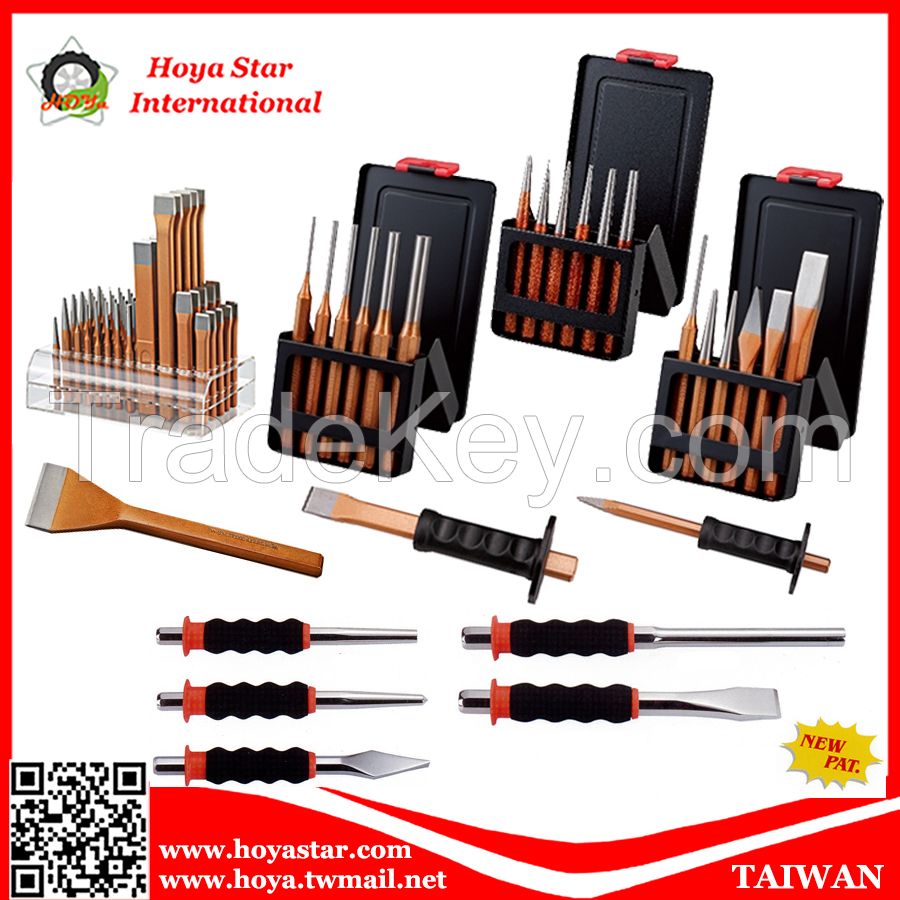 Taiwan Made Pinch Punch/ Taper Punch/ Center Punch/ Cold Chisel/ Flat Chisel Set