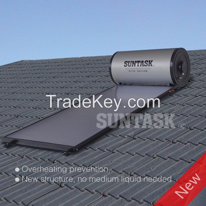 Heat Pipe-Flat Plate Integrated pressurized Solar water heater