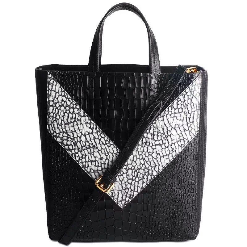 wholesale womens bags genuine leather tote bags with cow skin