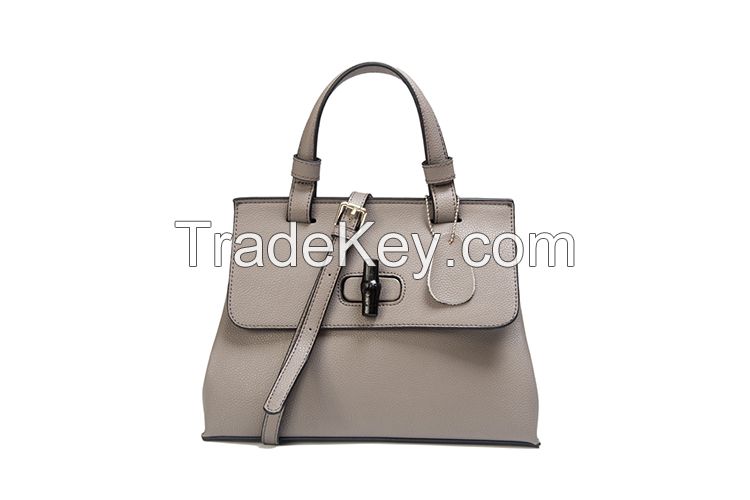 wholesale designer handbags genuine leather handbags  with black Bamboo accents