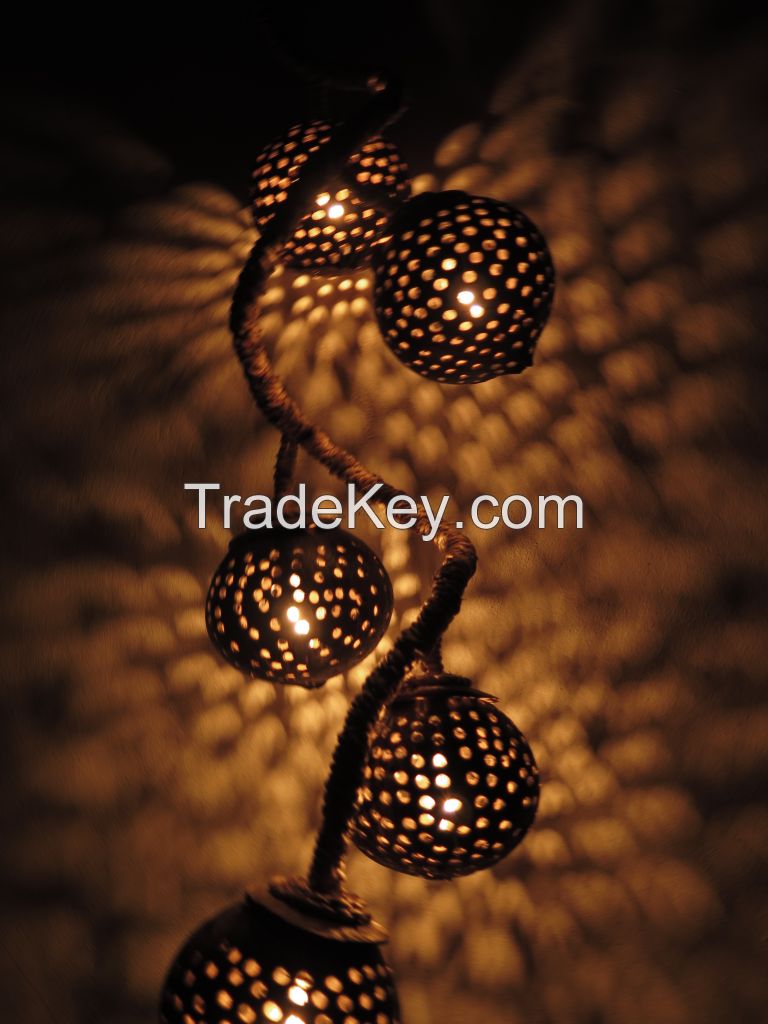 Wooden Hanging Lamp from Coconut Shell