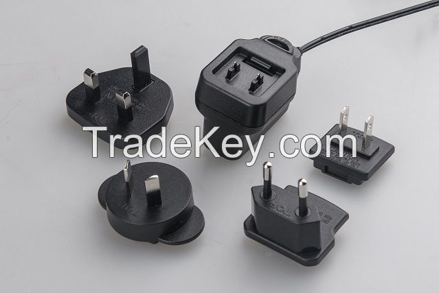 Sell Top quality 5V 1A 5W interchangeable plug-in adapter with UL/FCC/CE/GS/BS/RCM/CCC/KC/PSE