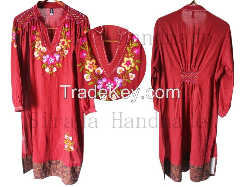 hand embroidered casual dress