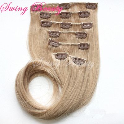 Clip in Natural Human Hair Extensions Double Drawn 100% remy hair