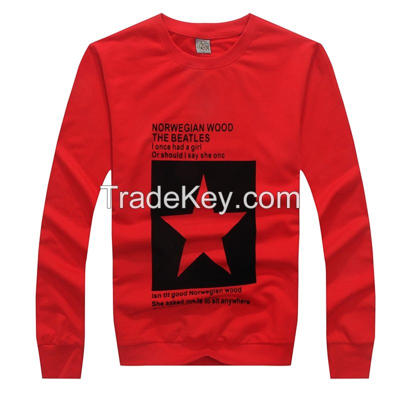 China Wholesale Print T-shirt/ Promotional 100% cotton Printed T-shirt Long Sleeve T Shirt