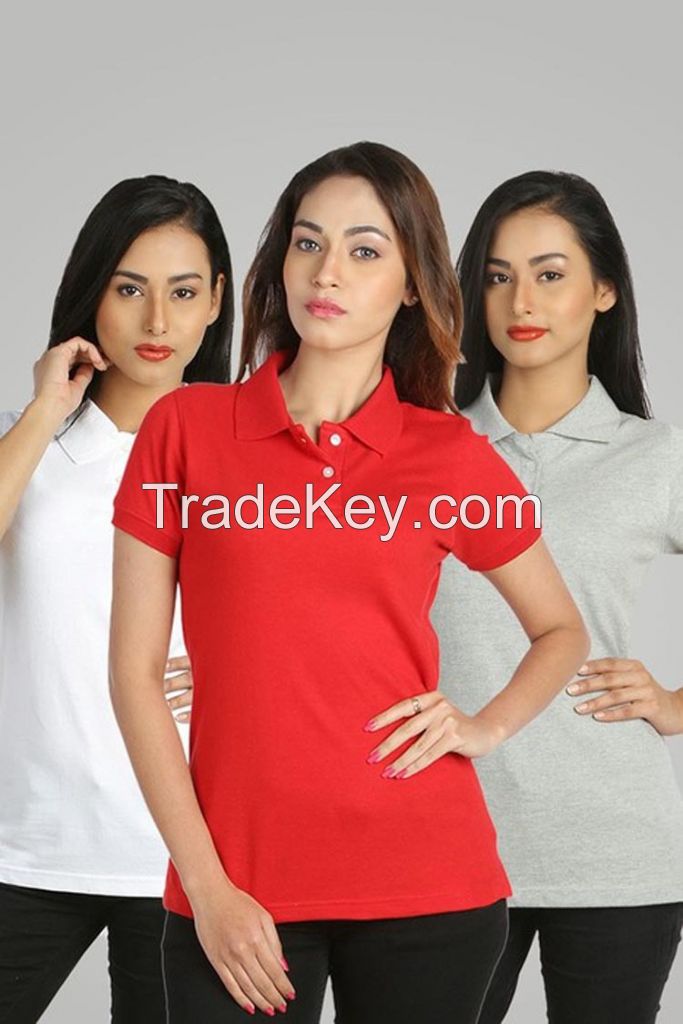 3 pack womens 100 polyester polo shirts wholesale