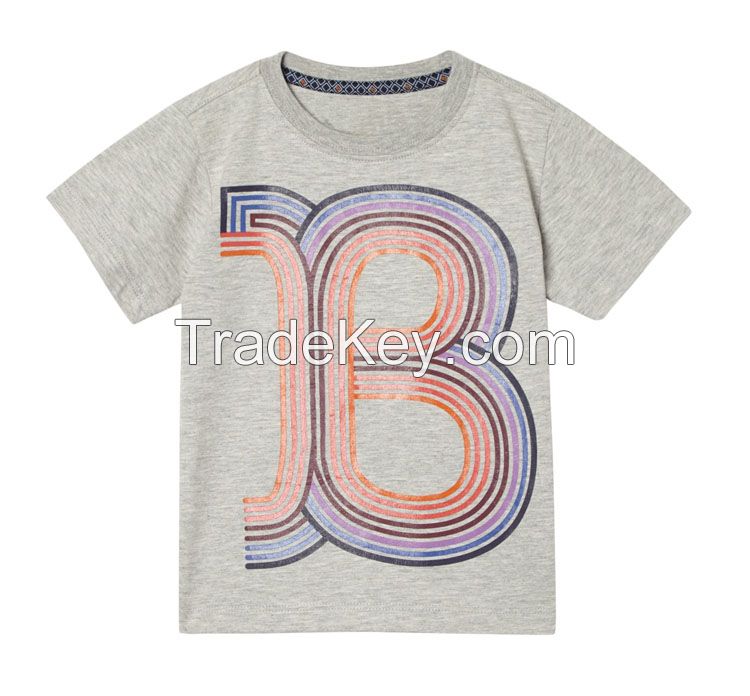 round neck printed letter t shirt for boys wholesale china