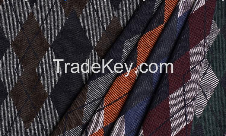 New arrival crease-resistant deep color mercerized yarn dyed jarcquard interlock fabric
