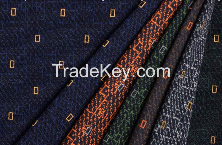 high quality knitted spandex mercerized yarn dyed jarcquard interlock fabric