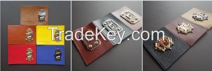 Fashion design metal jeans leather label for garments