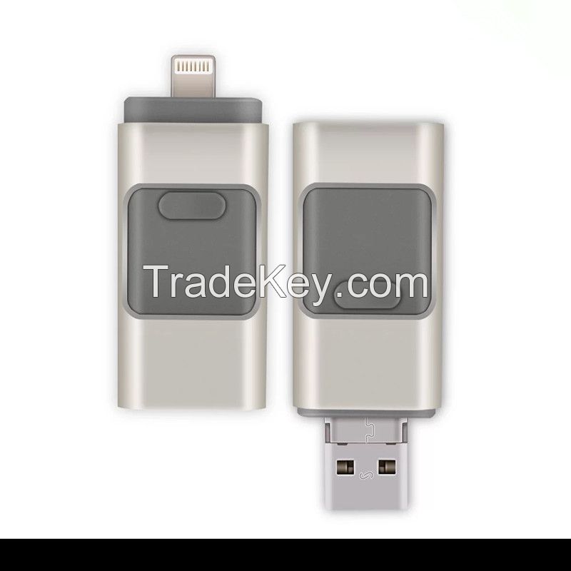 3-in-1 OTG USB flash drive Memory Card reader 8GB/16GB/32GB/64GB for iPhone and Android mobile phones and PC
