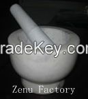 White Granite Mortar and Pestle Easy to Clean