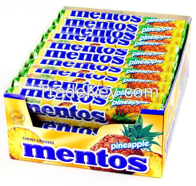 Mentos Pineapple Candy Rolls - 40CT Case