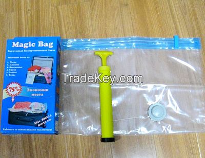 55X85 PET PE vacuum space compressed bag with pump