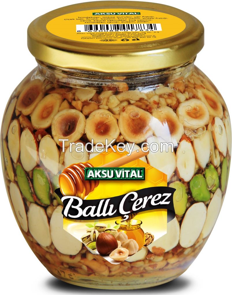 Honey Nuts Natural Nuts in Honey Jar Walnut Hazelnut Peanut Pistachio  Almond By Aksu Vital Natural Herbal Products