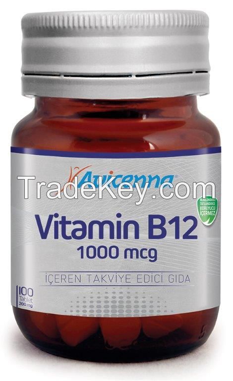 Natural Vitamin B12 Tablets 1000 mcg Nutritional Supplement