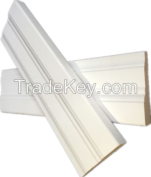mdf moulding coated with gesso in white color