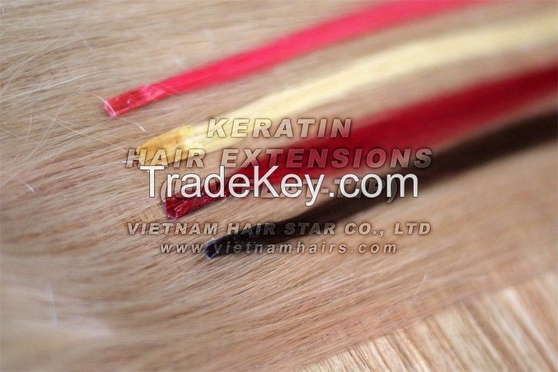 Keratin Hair Extension( I/U/V/Flat - Tip) 40pcs/ Bundle Human Remy Hair