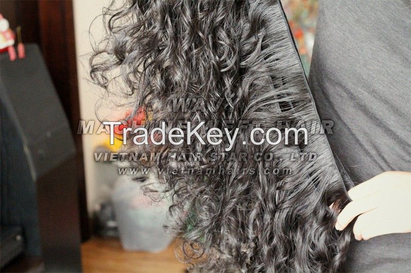 Best Selling Colours Weft Wavy/ Curly Vietnamese Hair, Human Hair Extension Wholesale Price