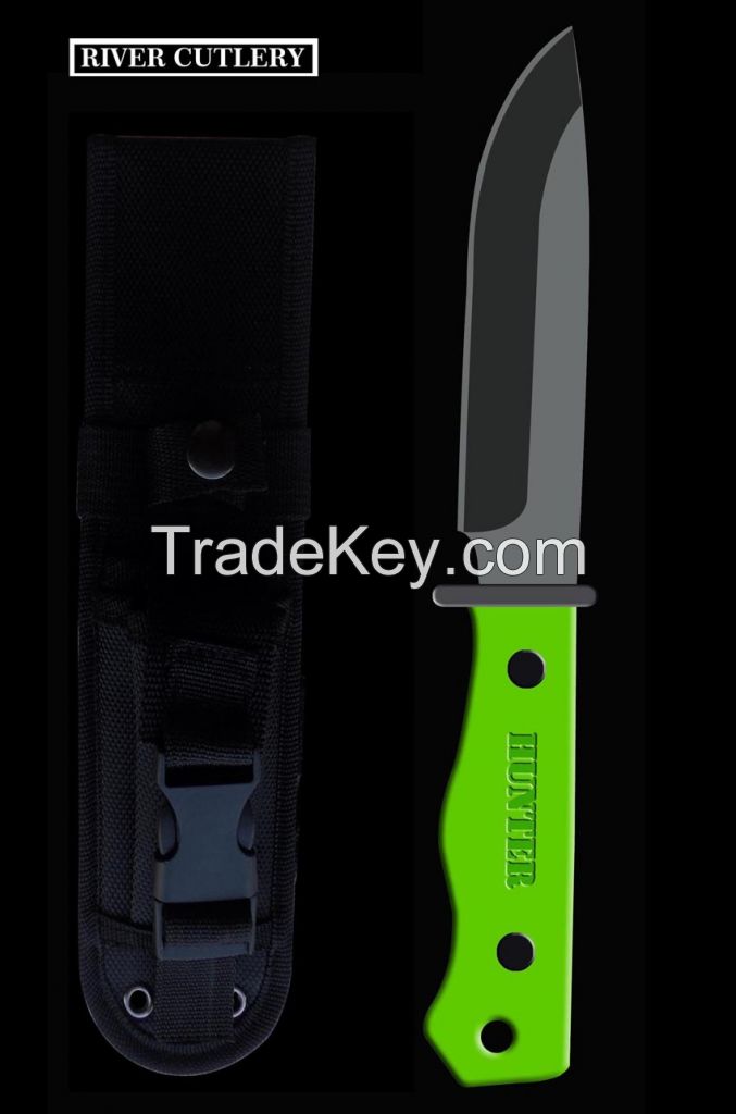 factory hot sale new knife order on line from  Quality Hunter camping Knife green G10 Handle Outdoor Camping Knife fixed blade