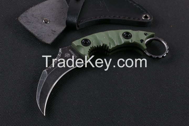 Knife Quality Fixed Blade Green G10 Handle Tactical knife