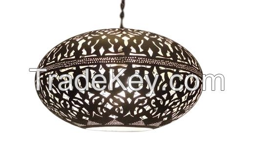 Silver Plated Brass Moroccan Pendant Light