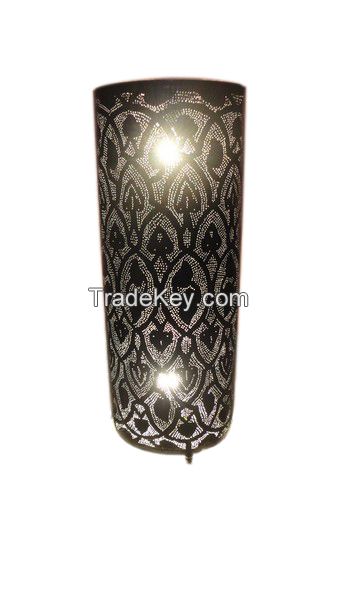 28\" Black Oxidized Moroccan Floor Lamp