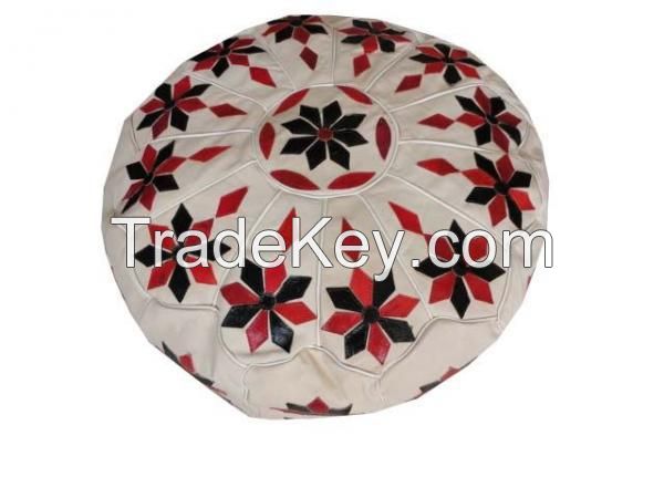 Floor leather Pouf