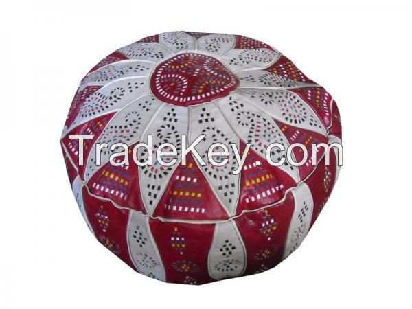 Red Moroccan Pouf