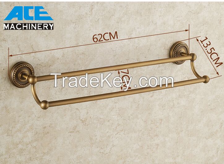 Brass Bathroom Accessories Double Tower Bar