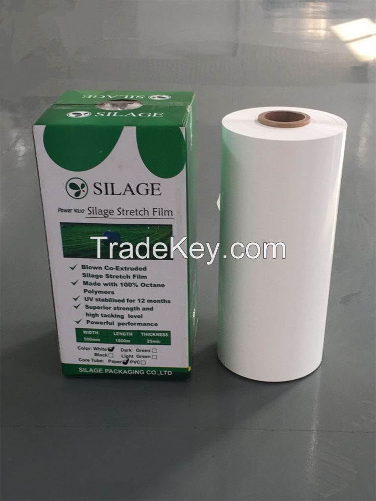 500mmx1800mx25um Blown White Silage Wrap Film