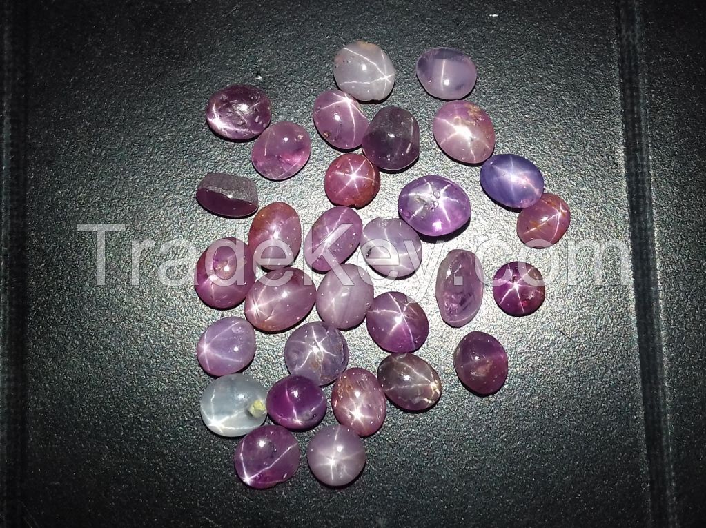 Beautiful 12.50 ct (30 Pcs) Ceylon (Sri Lanka) Natural Ruby Star Sapphire Oval Cabochon Shape Loose Gemstones