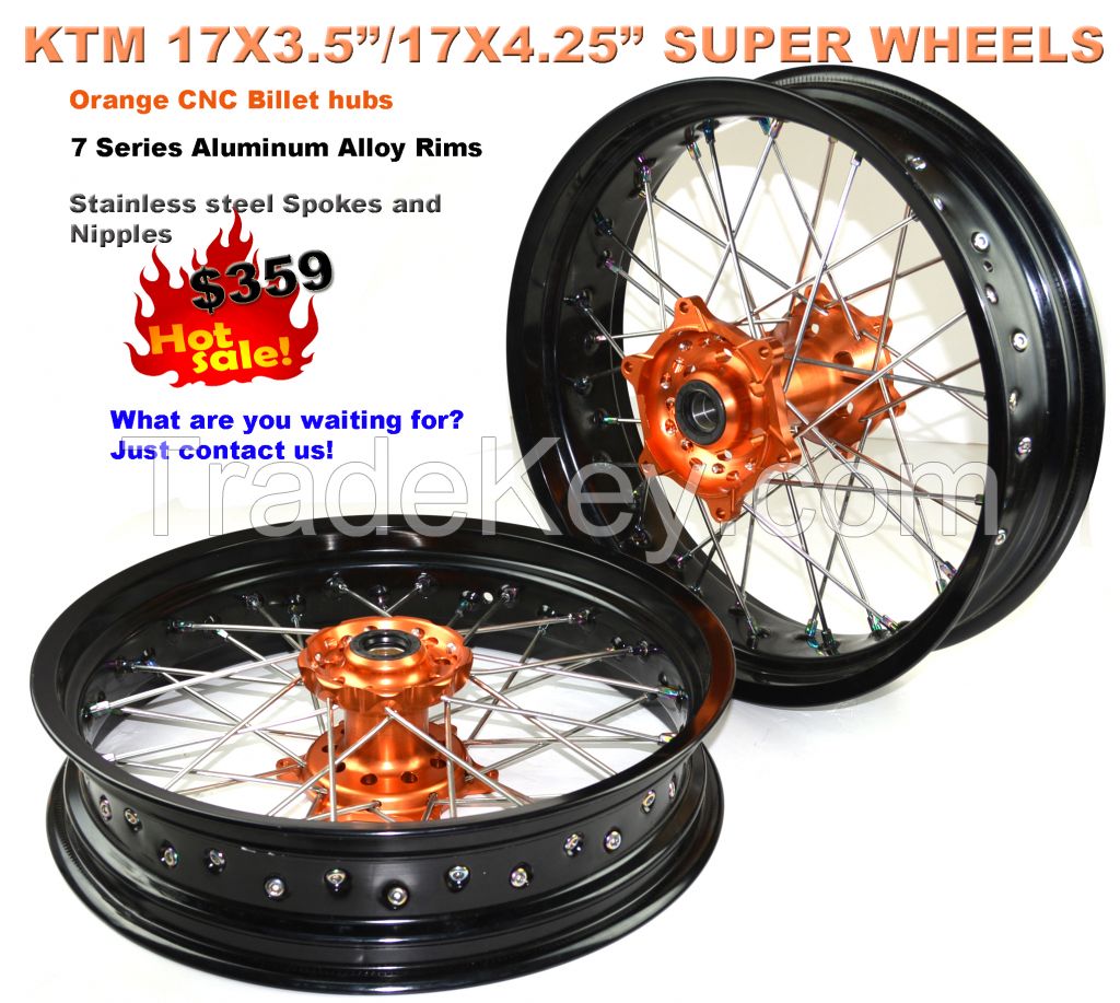 KTM Racing Motocycle spoked alloy Wheels SX400