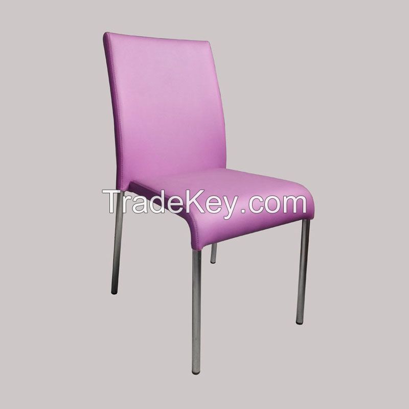 Stackable dining chair made of PU and stainless steel
