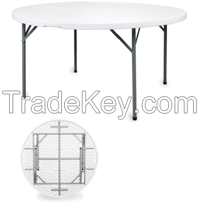 HDPE plastic round folding table