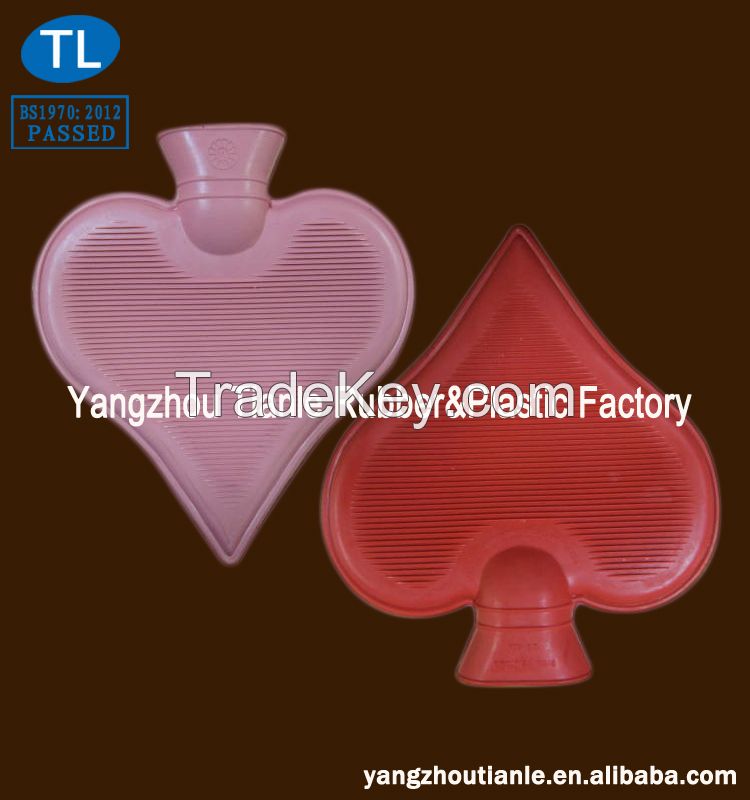 Sharp Heart Shape Natural Rubber Hot Water Bottle