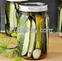 Pickled Gherkin Cucumber vinegar in Jar
