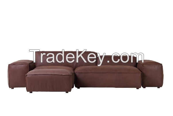 chocolate sofa cowhide