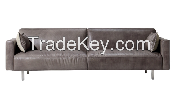 dark grey cowhide sofa