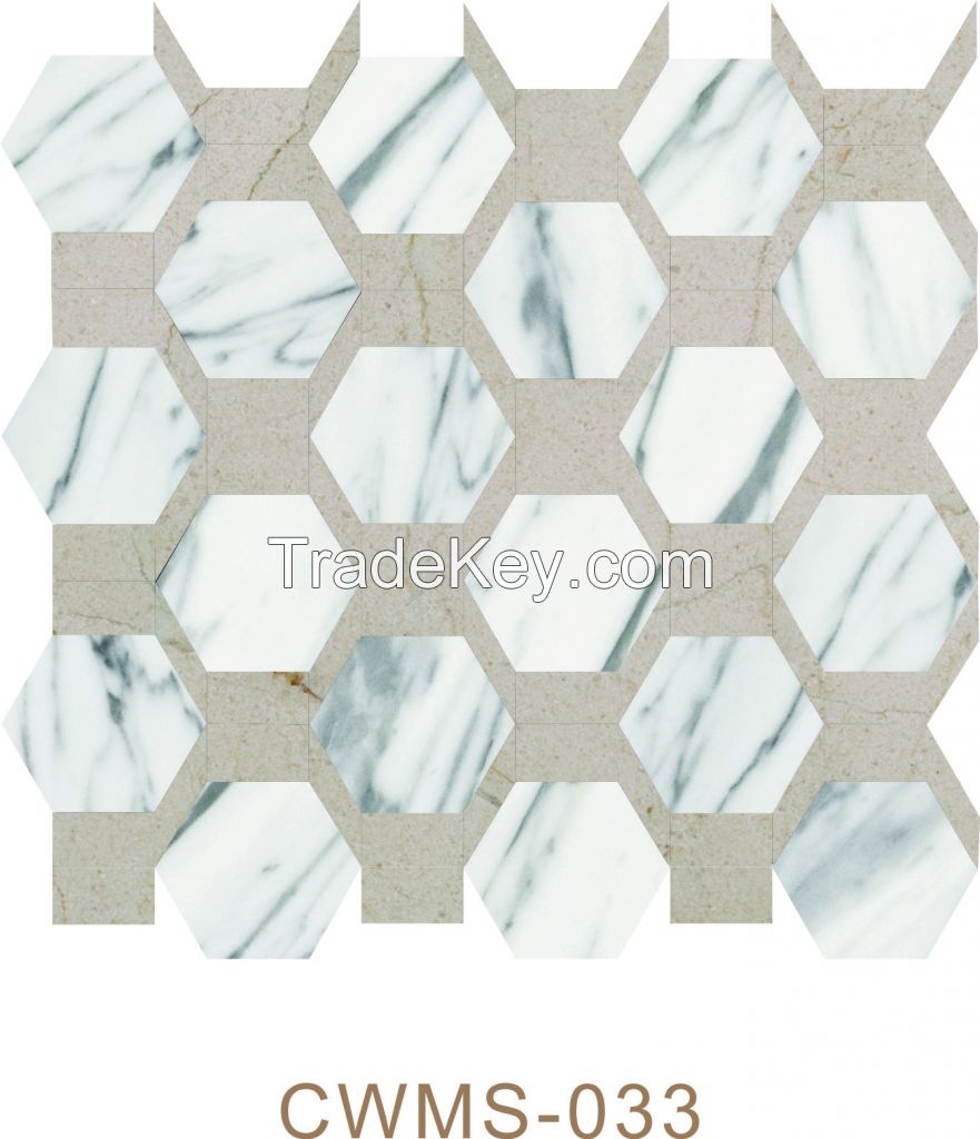 Carrara Marble Italian White Bianco Carrera Hexgon Mosaic Tile Polished