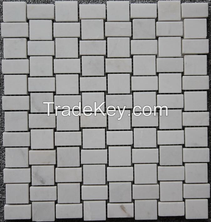 Sivec White Basket Wave Mosaic